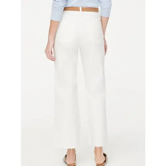 NWT J.Crew Wide Leg Crop Jean In All Day Stretch White Size 31 - Picture 2 of 9